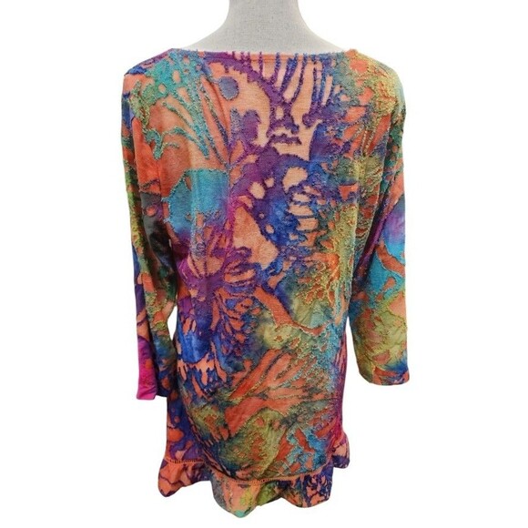 Kamana Abstract Tunic Size Large Boho Hippie Burn Out - Picture 5 of 8